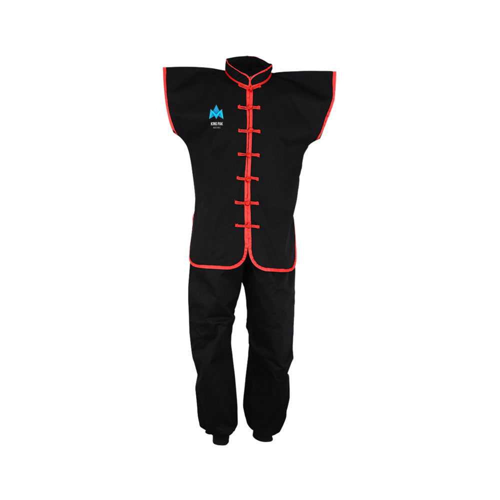 KUNG FU SLEEVE LESS SUIT BLACK / RED